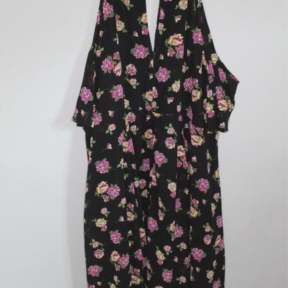 Torrid Floral Chiffon Cold Shoulder Dress H10671 - Picture 7 of 12